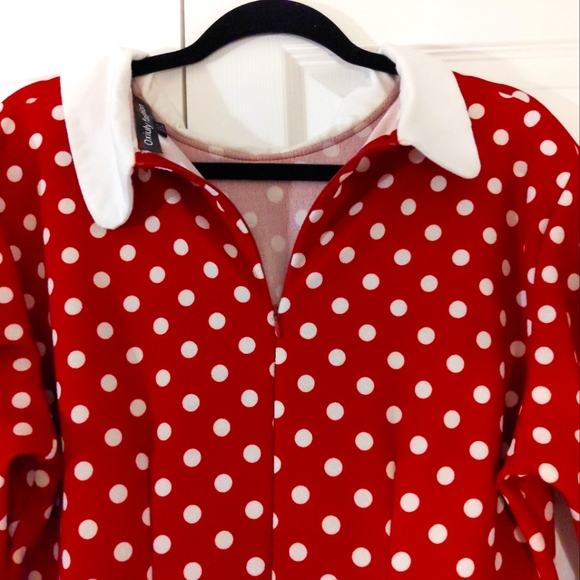 Women's Plus Size Red/Floral Printed Midi - Picture 6 of 9